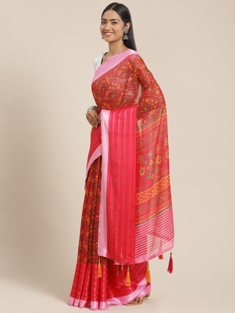 

Triveni Maroon Pure Cotton Saree