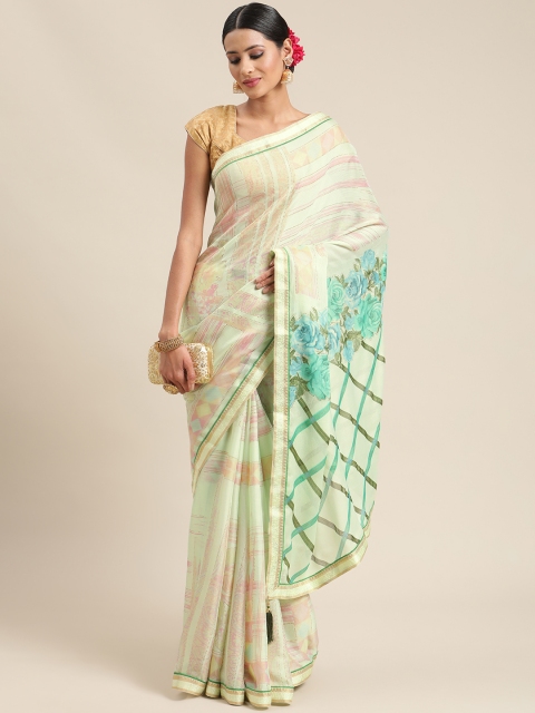 

Triveni Green Floral Saree