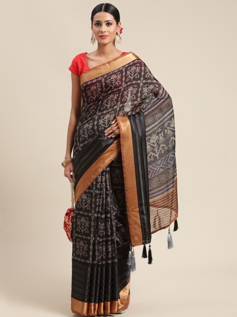 

Triveni Black Ethnic Motifs Pure Cotton Saree