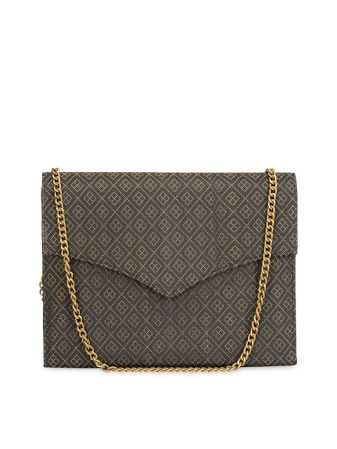 

Tarini Nirula Black & Gold-Toned Printed Sling Bag
