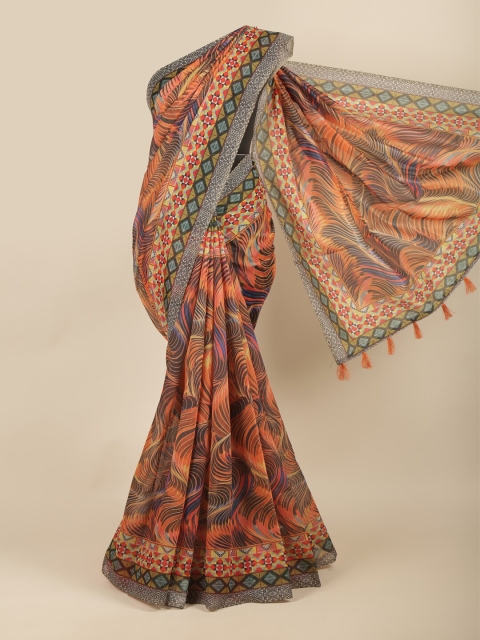 

Pothys Orange & Red Printed Saree