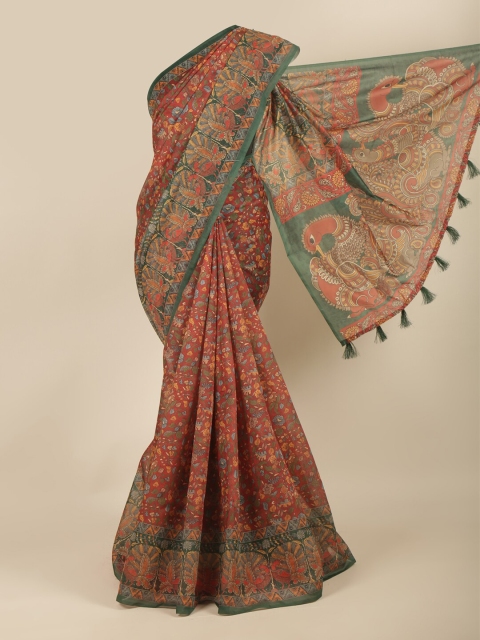 

Pothys Red Floral Printed Cotton Blend Saree