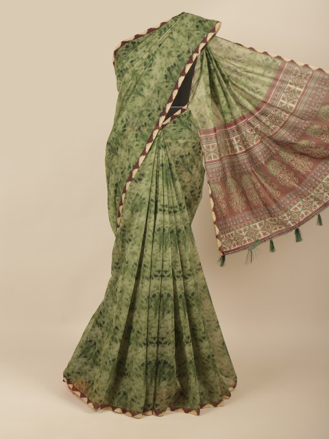 

Pothys Green & Maroon Printed Saree