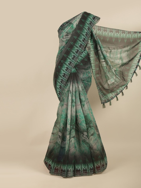 

Pothys Green & Grey Printed Saree