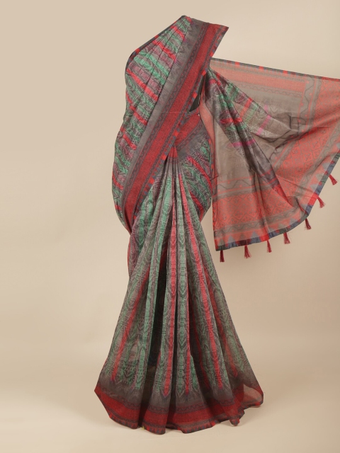 

Pothys Grey & Red Printed Saree