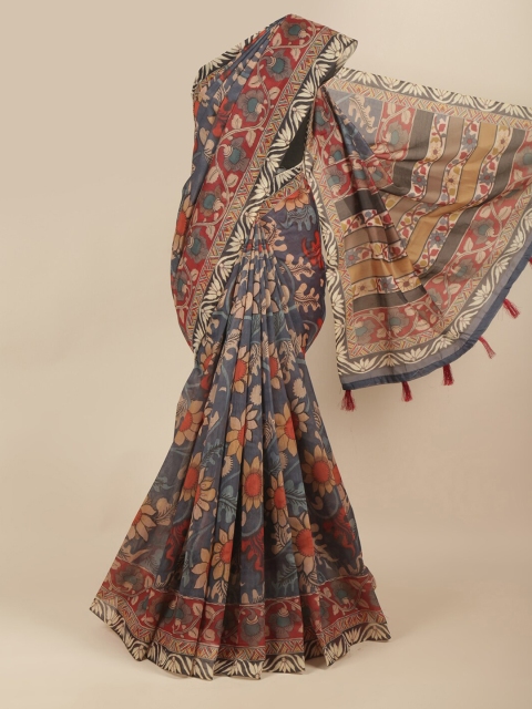 

Pothys Blue & Red Floral Saree