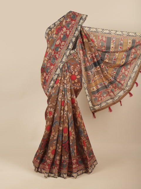 

Pothys Brown & Red Floral Saree