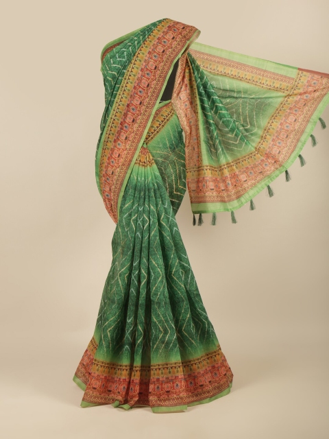 

Pothys Green & Brown Printed Saree