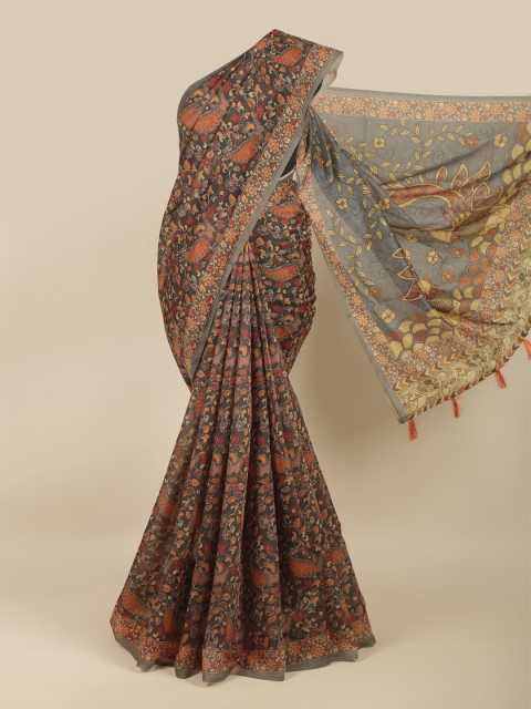 

Pothys Black & Red Kalamkari Saree