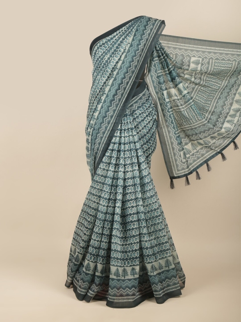 

Pothys Blue & White Saree