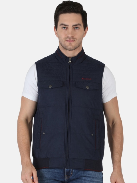 

Monte Carlo Men Navy Blue Woolen Lightweight Tailored Jacket