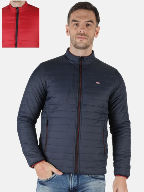 

Monte Carlo Men Navy Blue & Red Solid Reversible Puffer Jacket