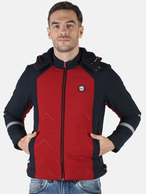 

Monte Carlo Men Red & Blue Colourblocked Lightweight Padded Jacket