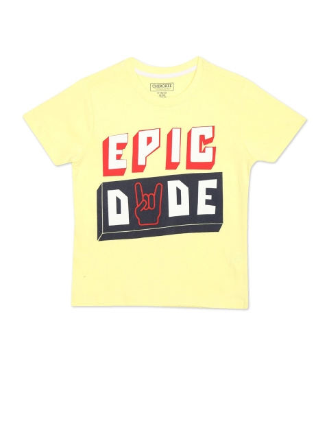 

Cherokee Boys Yellow Printed T-shirt