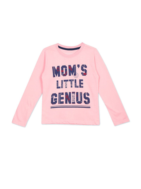 

Cherokee Boys Pink & Blue Typography Printed T-shirt