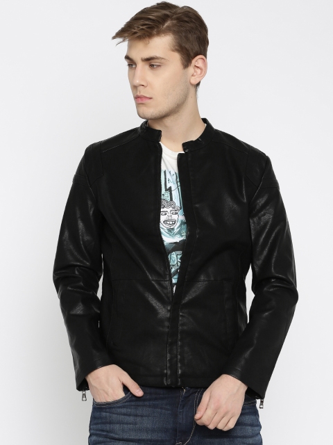 

Four One Oh Men Black Biker Jacket