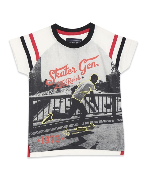 

Cherokee Boys White & Black Printed T-shirt