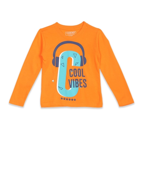 

Cherokee Boys Orange & Blue Printed T-shirt