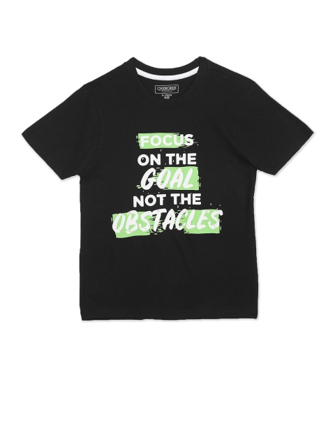 

Cherokee Boys Black Typography Printed T-shirt