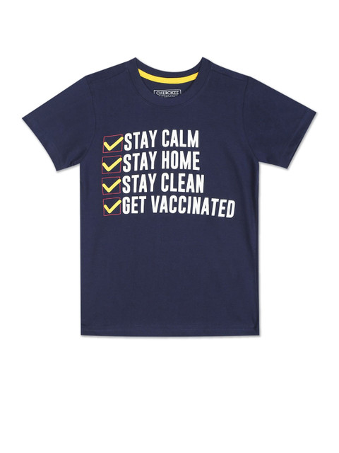 

Cherokee Boys Blue Typography Printed T-shirt