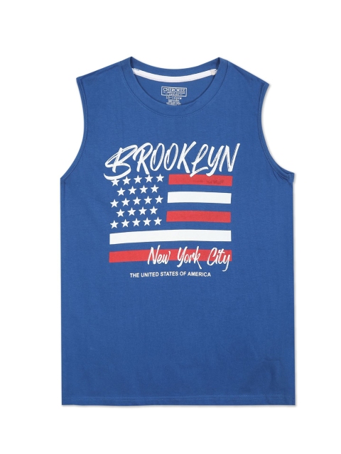 

Cherokee Boys Blue Printed Pure Cotton Sleeveless T-shirt