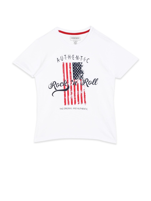 

Cherokee Boys White Typography Printed Pure Cotton T-shirt