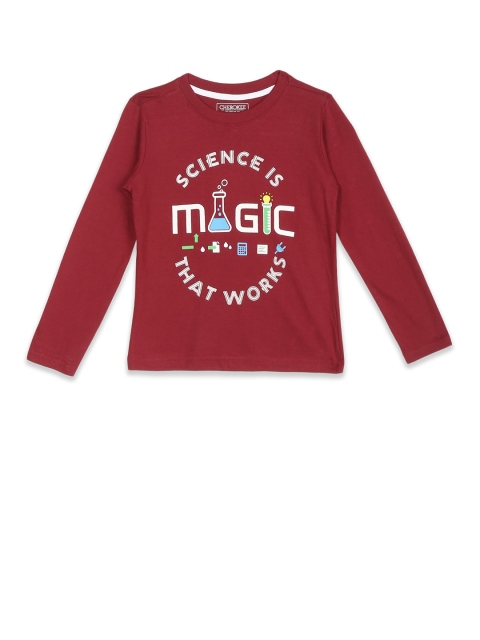 

Cherokee Boys Red Typography Printed Applique T-shirt