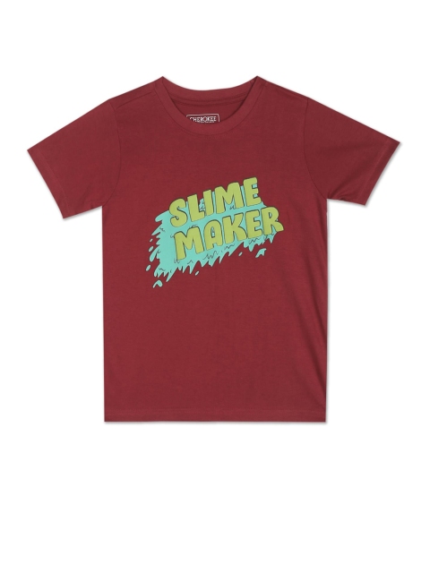 

Cherokee Boys Red Graphic Printed Cotton T-shirt