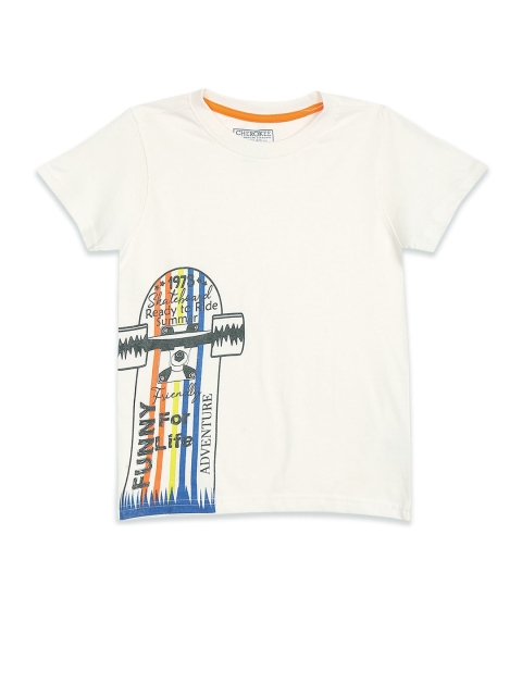 

Cherokee Boys White Graphic Printed Cotton T-shirt