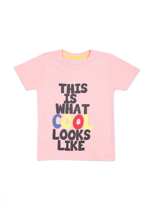 

Cherokee Boys Pink Typography Printed Crew Neck T-shirt