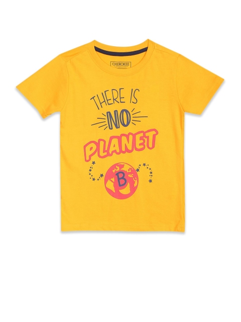 

Cherokee Boys Yellow Typography Printed T-shirt