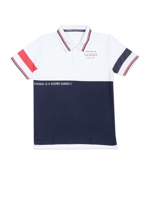 

Cherokee Boys White Colourblocked Polo Collar T-shirt