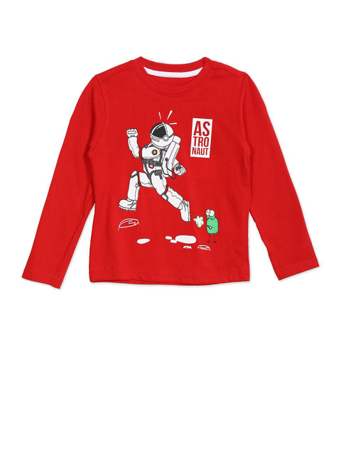 

Cherokee Boys Red Graphic Printed Cotton T-shirt
