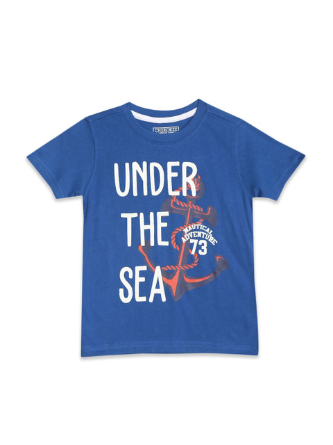 

Cherokee Boys Blue Typography Printed T-shirt
