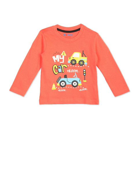 

Donuts Boys Orange Graphic Printed Cotton T-shirt