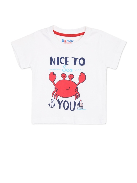 

Donuts Boys White & Red Printed T-shirt