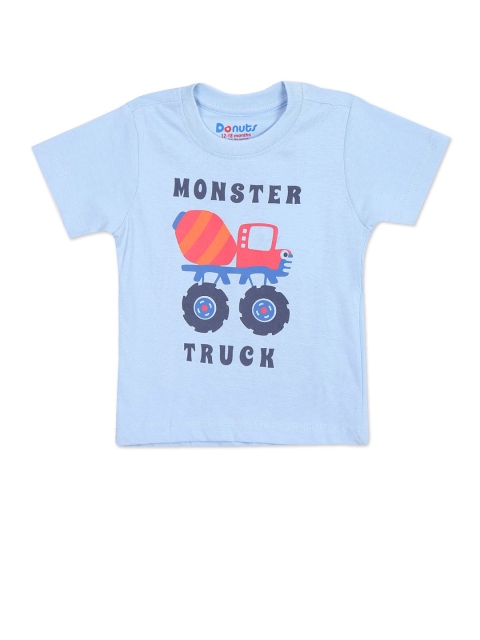 

Donuts Boys Blue Typography Printed Cotton T-shirt