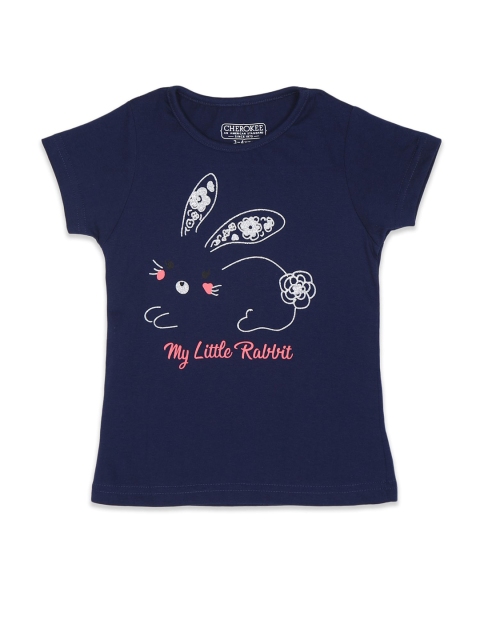 

Cherokee Girls Blue Graphic Printed Regular Fit T-shirt