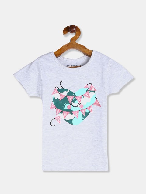

Cherokee Girls Grey Printed T-shirt