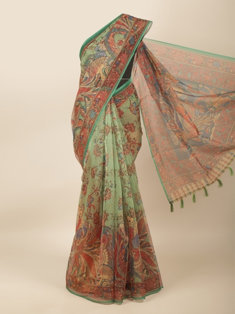 

Pothys Green & Red Ethnic Motifs Saree