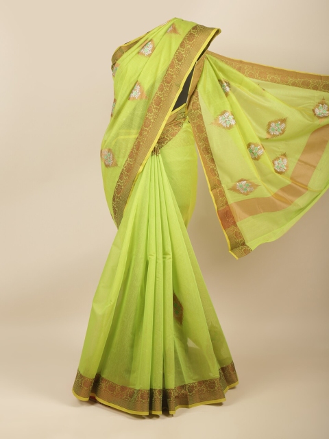 

Pothys Green Woven Design Zari Saree