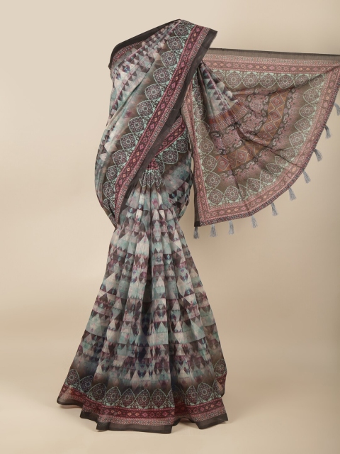 

Pothys Blue & Magenta Ethnic Motifs Saree