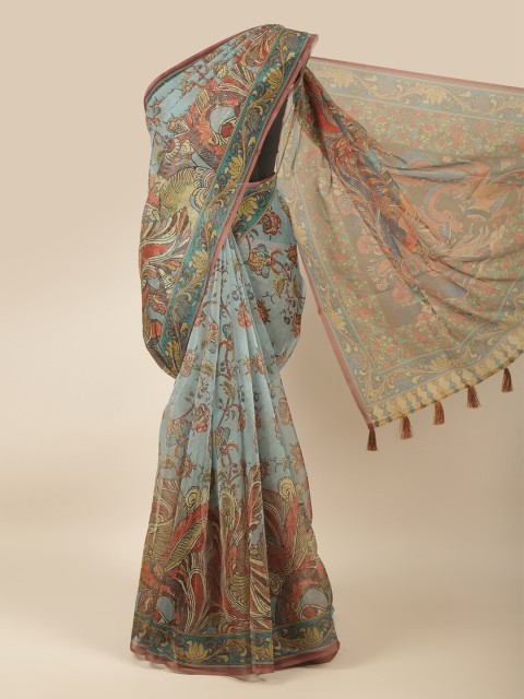 

Pothys Blue & Red Ethnic Motifs Saree