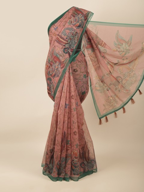 

Pothys Pink & Teal Printed Saree