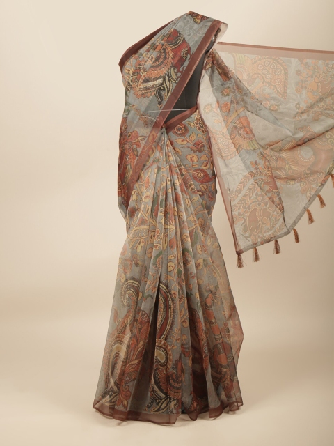 

Pothys Grey & Brown Ethnic Motifs Saree