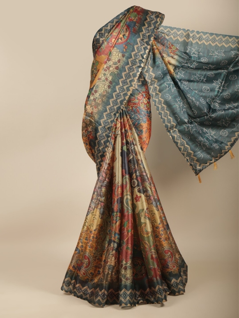 

Pothys Blue & Red Ethnic Motifs Jute Silk Saree