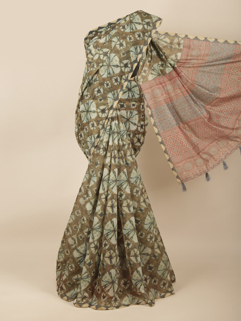 

Pothys Green Bandhani Saree