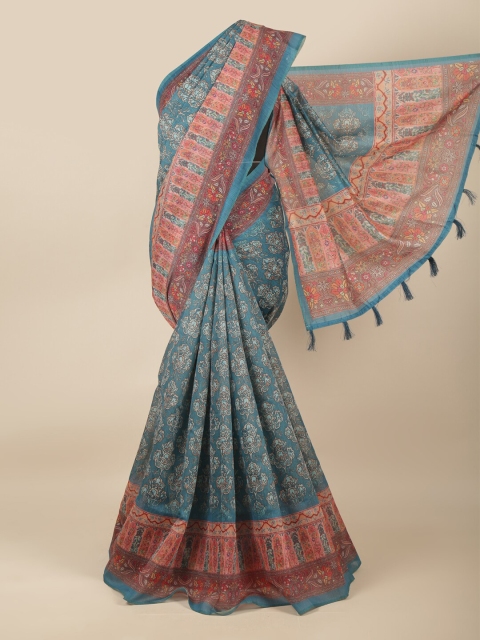 

Pothys Blue & Red Floral Saree