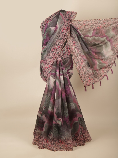 

Pothys Purple & Grey Printed Saree