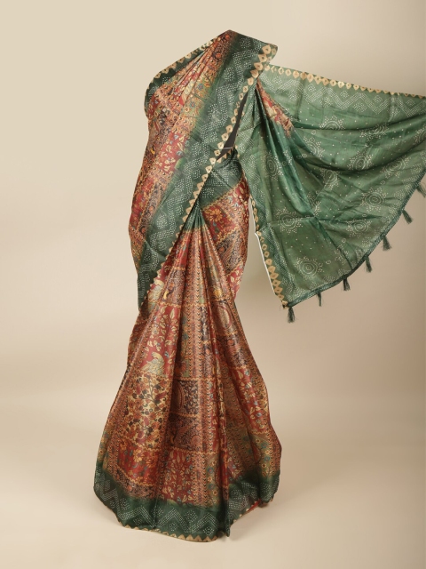 

Pothys Red & Green Ethnic Motifs Jute Silk Saree